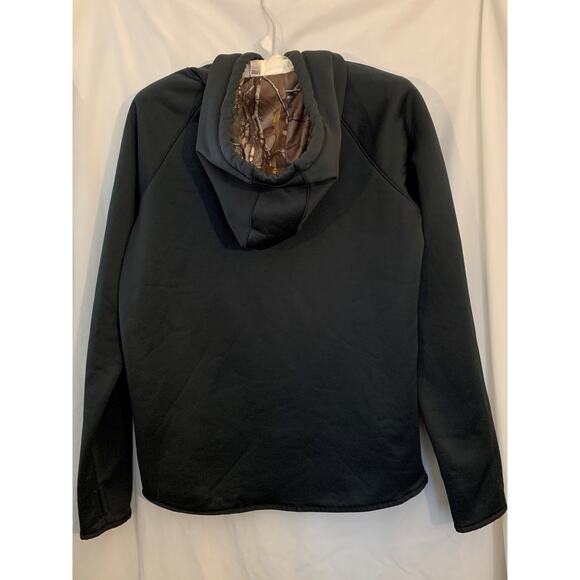 Under Armour Women's Cold Gear Hoodie Sz Small Gray Camo Logo Pink - Picture 3 of 4